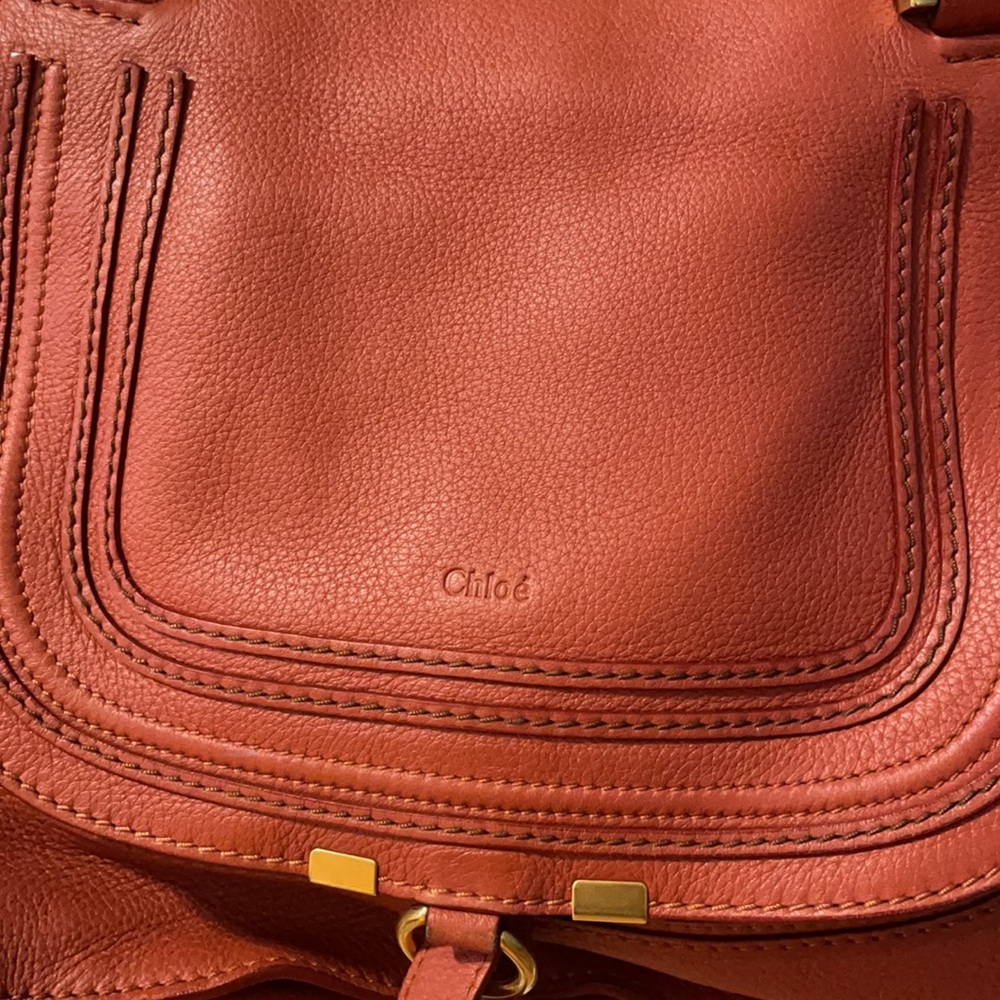 Chloe Marcie handbag in tan/brass/faded rose - Picture 5 of 16